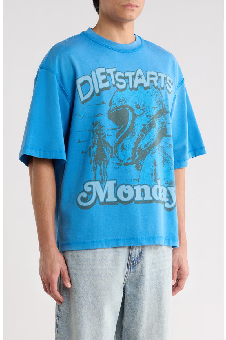 Desert Dawn Cotton Graphic T-Shirt, Alternate, color, BLUE