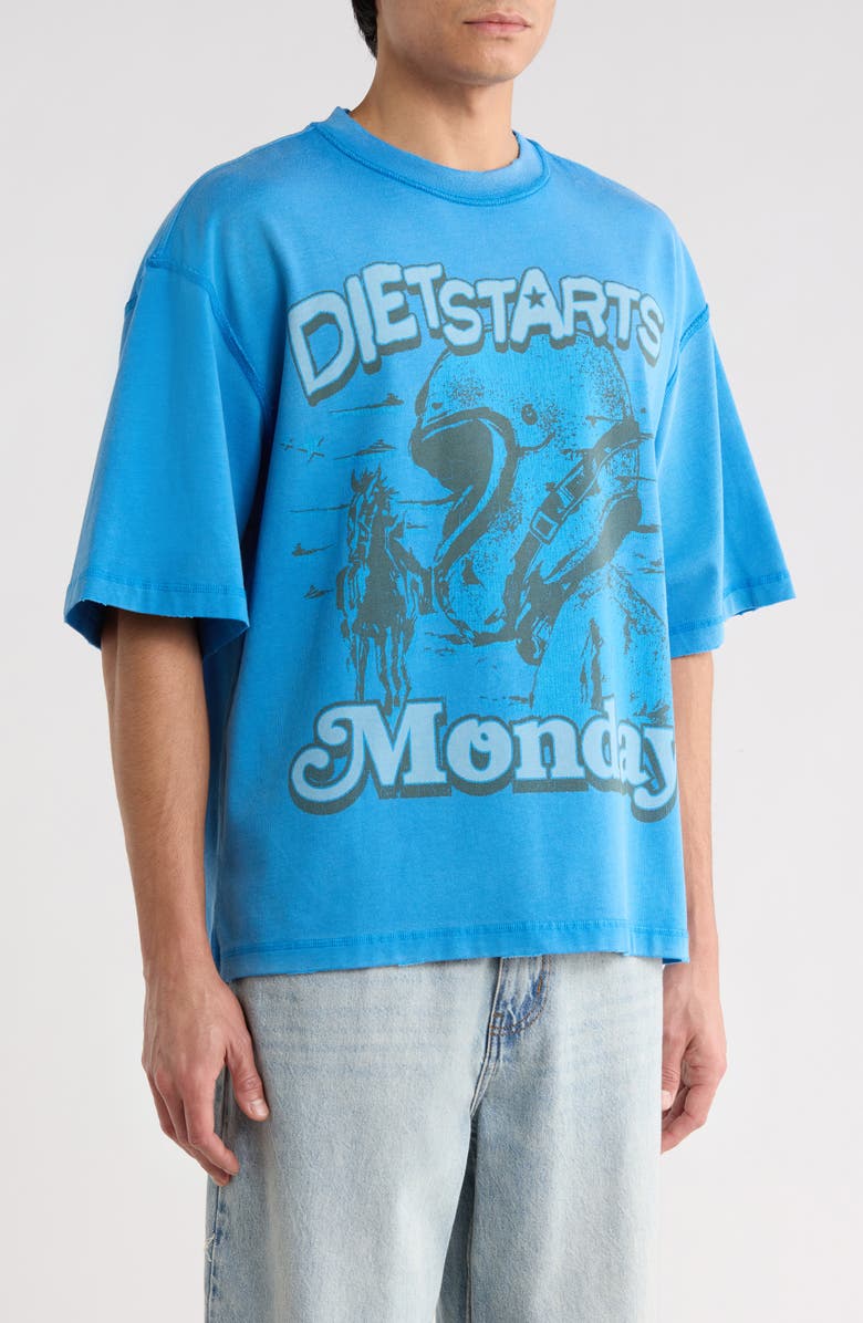 DIET STARTS MONDAY Desert Dawn Cotton Graphic T-Shirt, Alternate, color, Blue