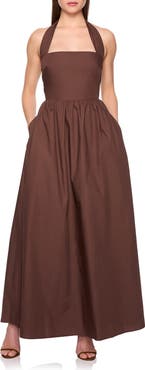 Susana Monaco Halter Neck Cotton Poplin Dress