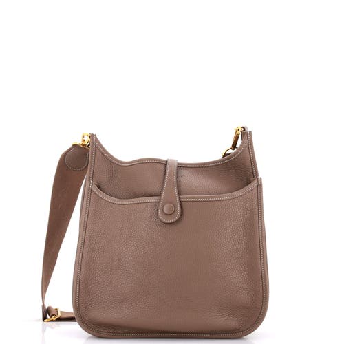 Pre-owned Hermes Hermes Evelyne Bag Gen Iii Clemence Pm In Brown
