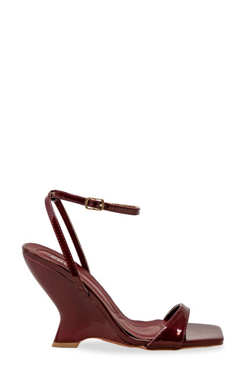 Chase & Chloe Chase And Chloe Alia Wedge Sandal In Red