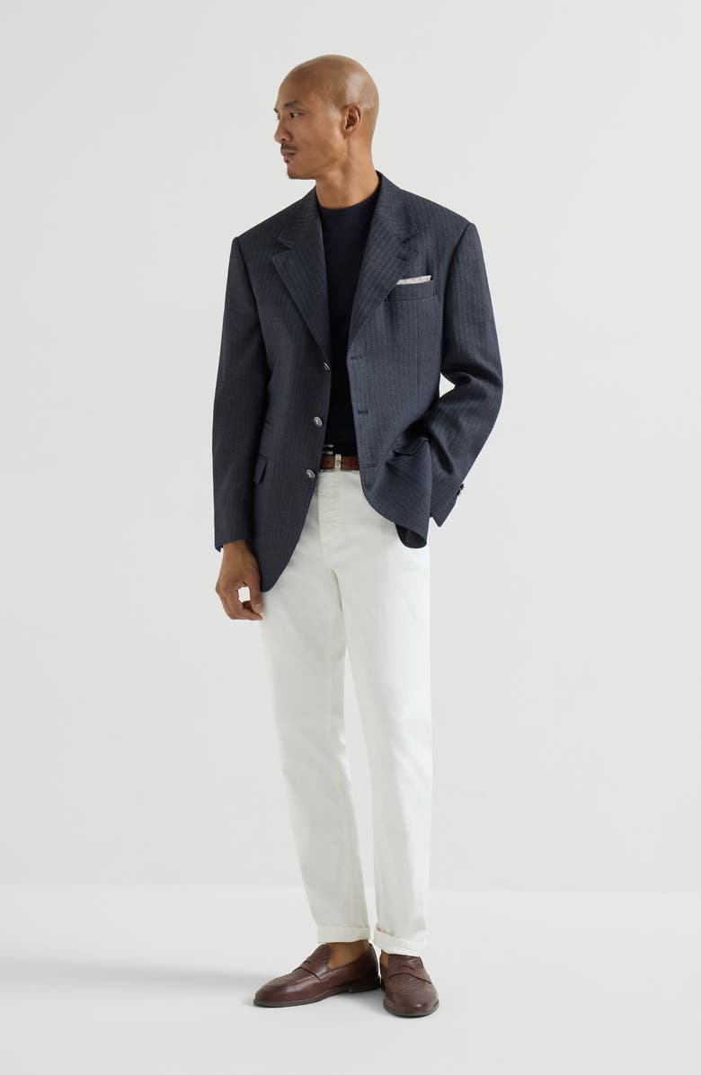 Brunello Cucinelli Lightweight denim trousers, Alternate, color, Snow