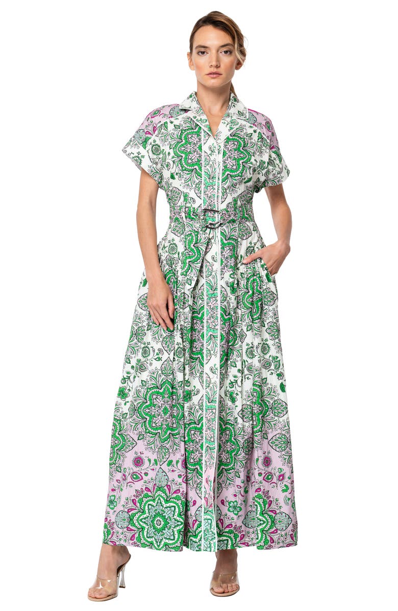 CIEBON Rosalyn Print Belted Maxi Dress, Alternate, color,