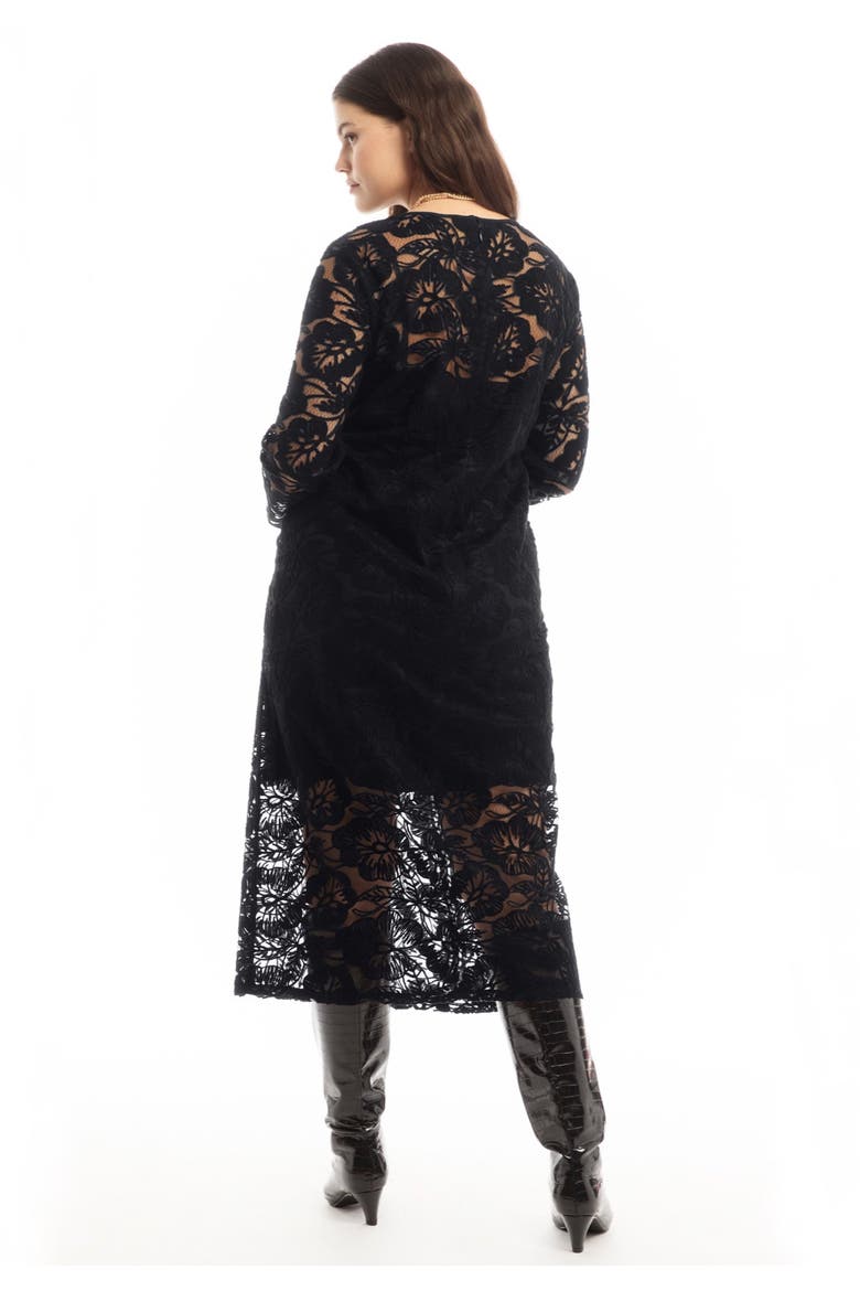 Lined Lace Column Midi Dress, Alternate, color, BLACK ONYX