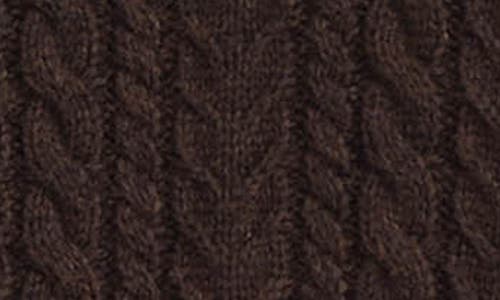 Hunter Shawl Collar Cable Knit Sweater In Brown
