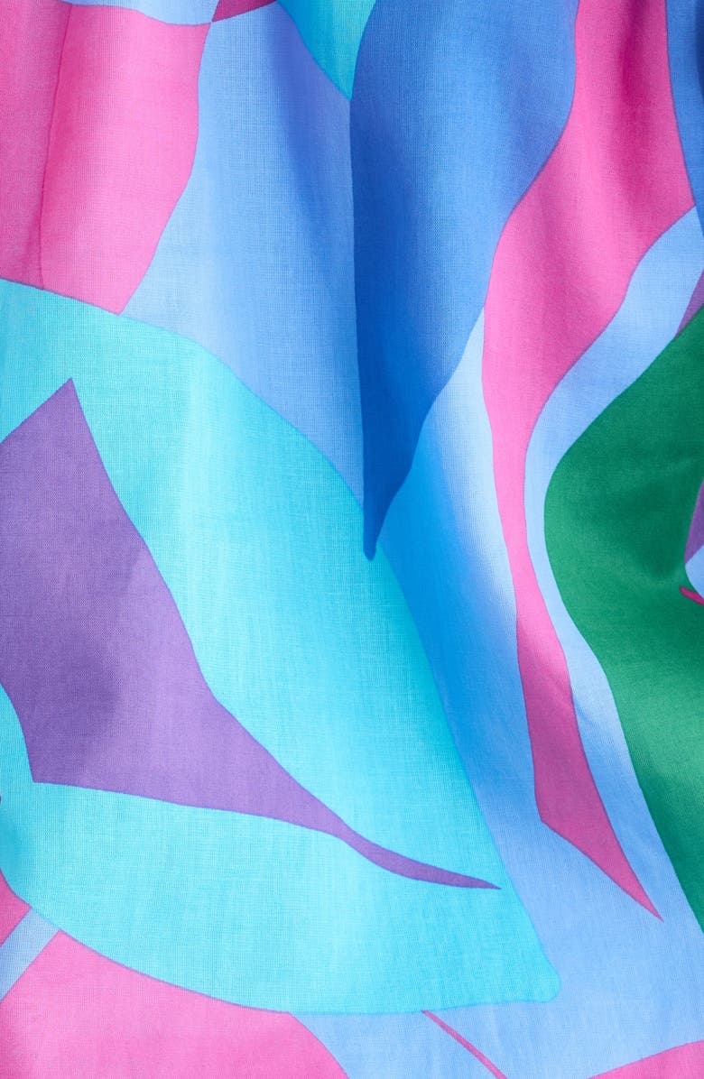 SUGARLIPS Vemmy Abstract Smocked Trim Top, Alternate, color, Magenta-Blue-Green