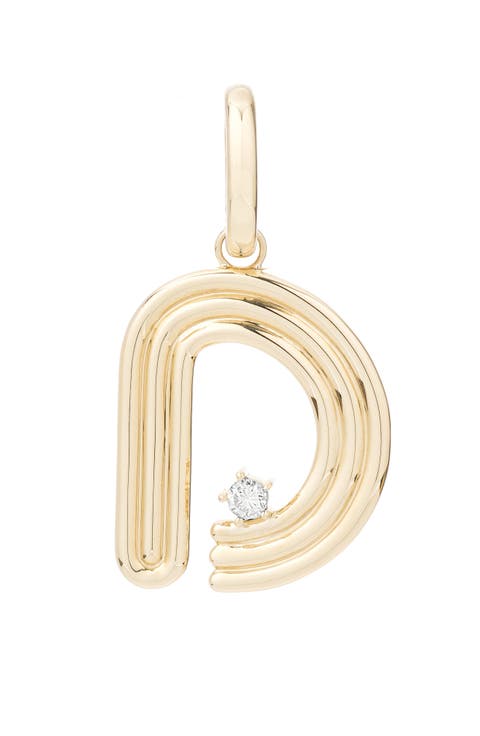 Groovy Initial Diamond Pendant Charm