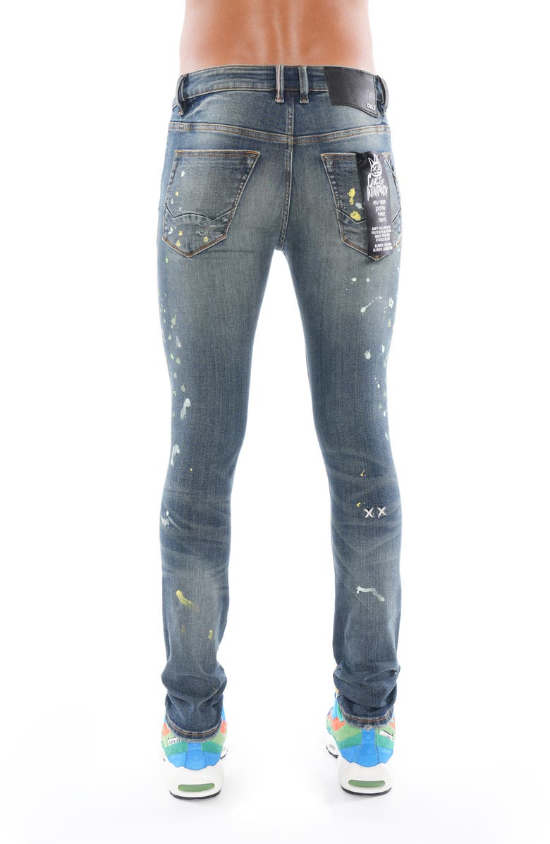 Cult of Individuality Punk Spattered Super Skinny Jeans, Alternate, color, Chaos