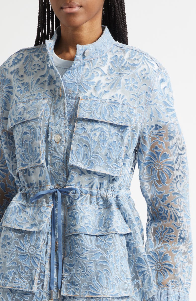 Veronica Beard Lane Burnout Floral Jacket, Alternate, color, Lakeshore