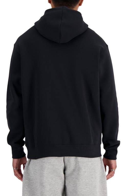 New Balance Sport Essentials Relaxed Fit Fleece Pullover Hoodie In Black