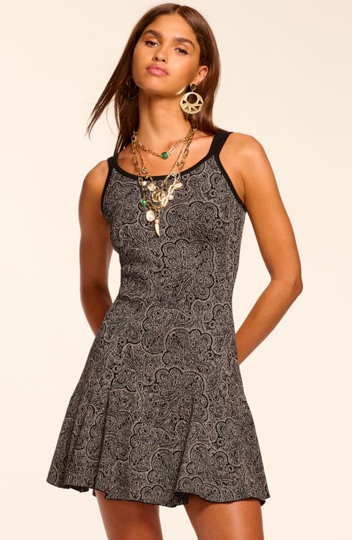 Ramy Brook Lidia Sleeveless Metallic Sweater Mini Dress In Neutral