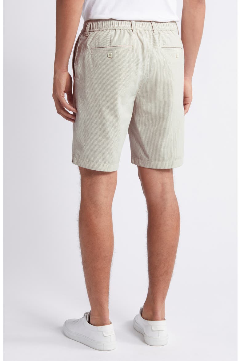 Nova Wave Stripe Seersucker Performance Shorts, Alternate, color, STONE KHAKI