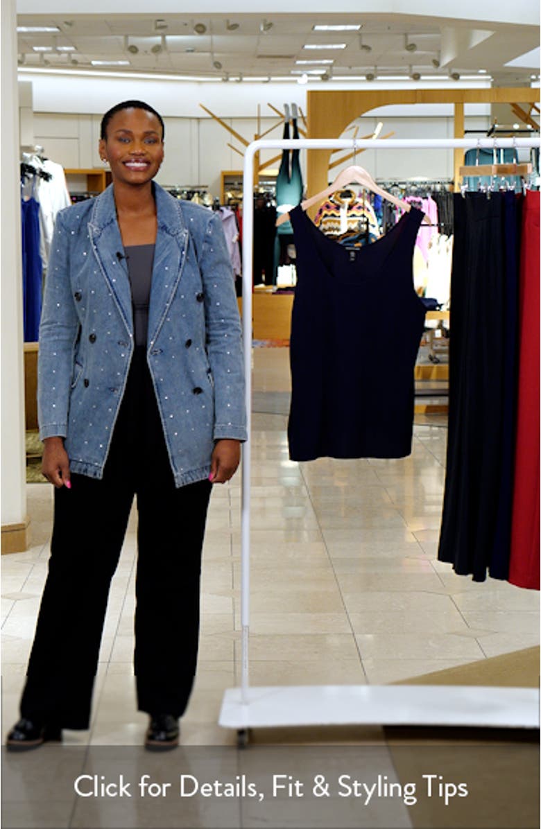 Slim Fit Scoop Neck Silk Tank, sales video thumbnail