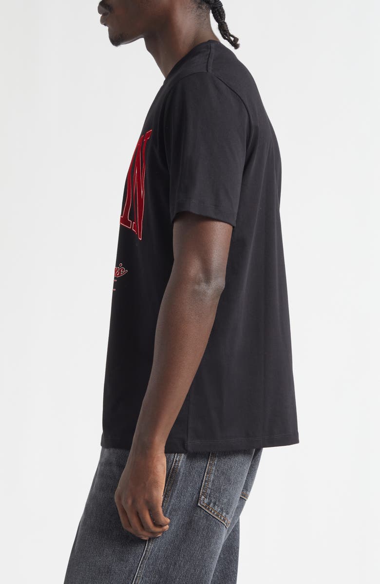 Balmain College Emblem Cotton Graphic T-Shirt, Alternate, color, Black/ Red