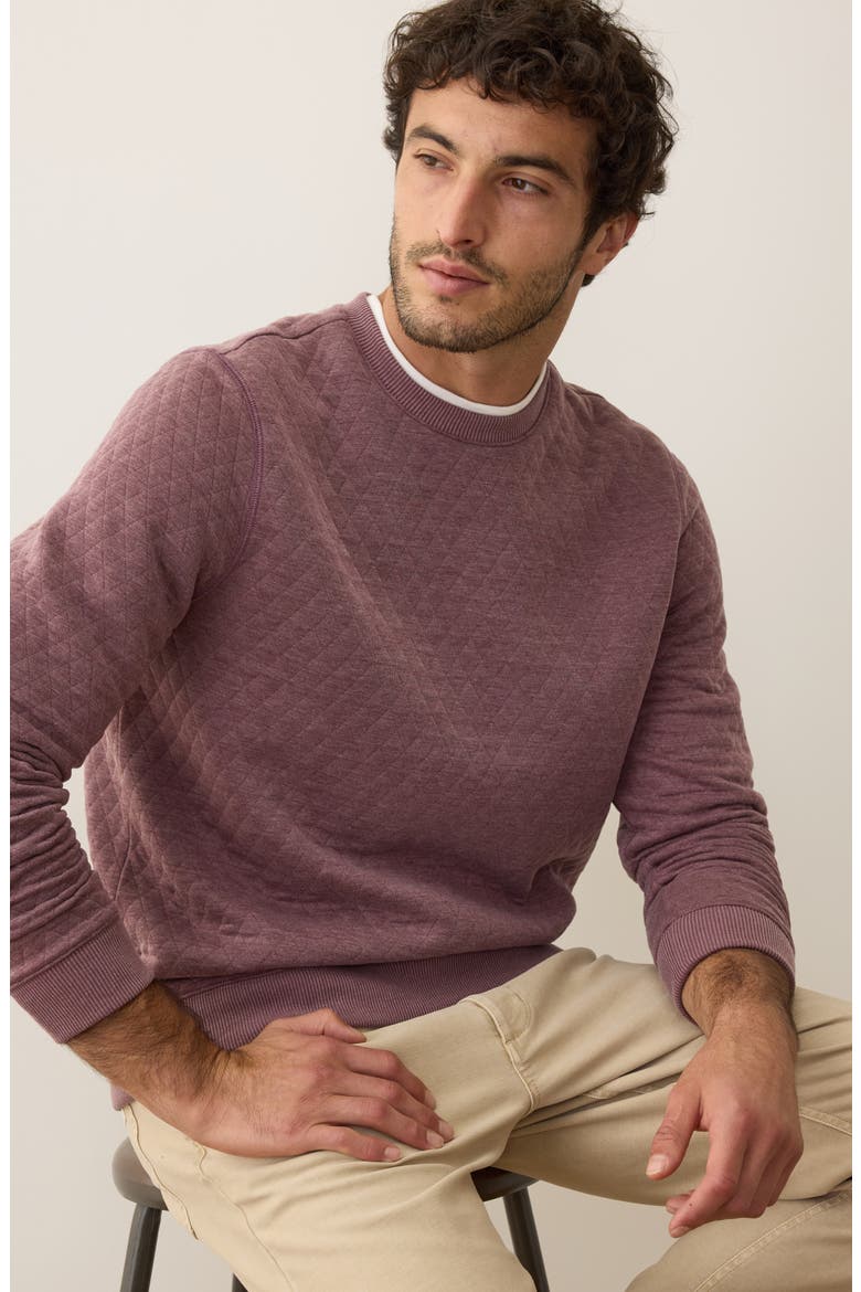 Corbet Quilted Crewneck Sweatshirt, Alternate, color, PLUM STEEL