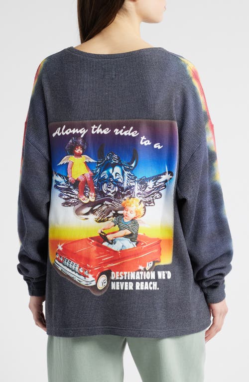 Boys Lie To Dye For Thermal Boyfriend Top In Navy