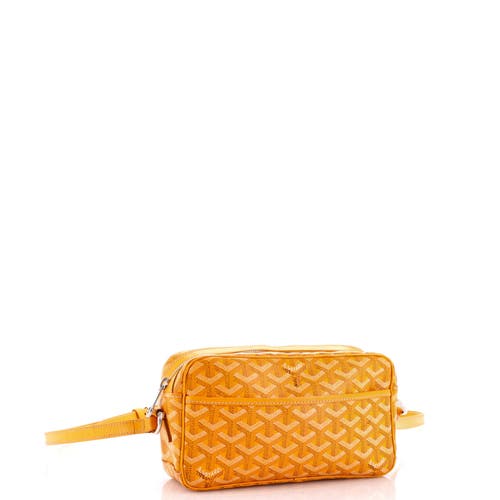 Pre-owned Goyard Goyard Cap Vert Bag Coated Canvas In Yellow