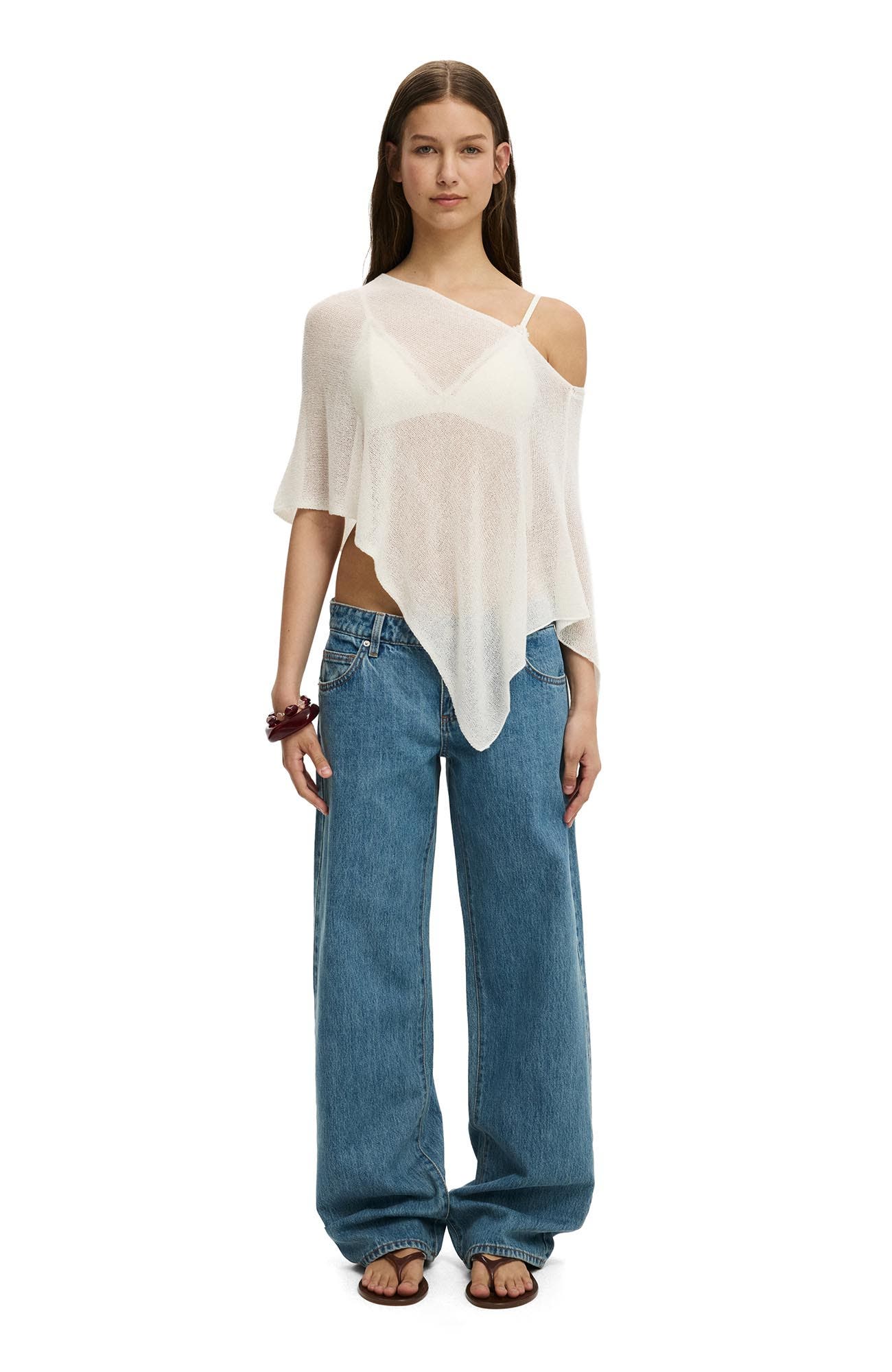 Women's Sheer Knit Poncho - image 2