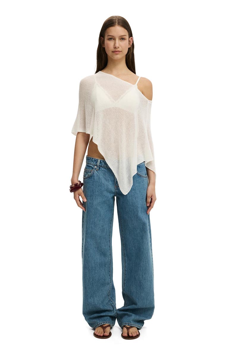 Cotton On Women's Sheer Knit Poncho, Alternate, color, Porcelain