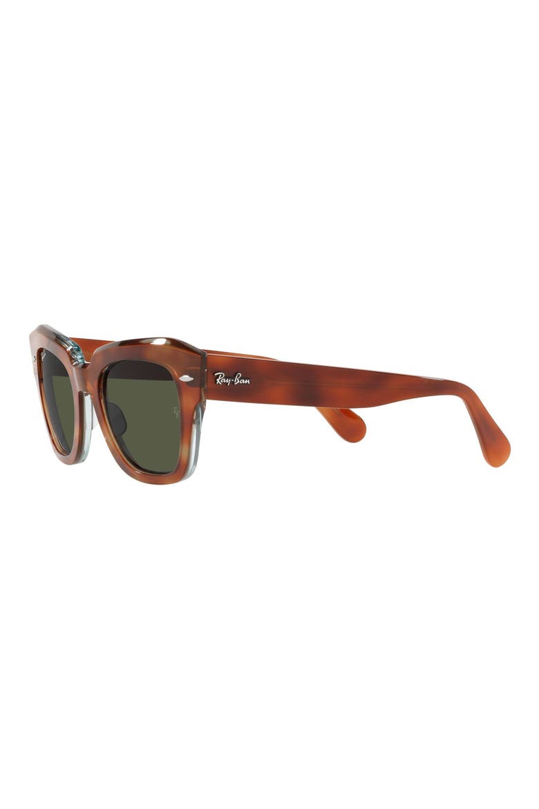 State Street 49mm Small Square Sunglasses, Alternate, color, HAVANA GREEN / GREEN