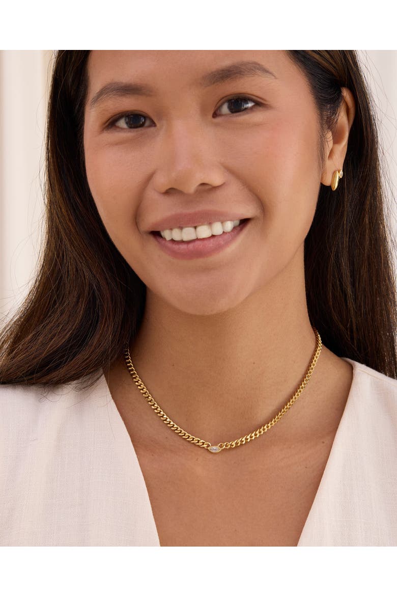 Cassia Curb Chain Necklace, Alternate, color, Gold