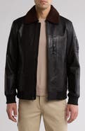 Slate & Stone Faux Shearling Collar Leather Aviator Jacket