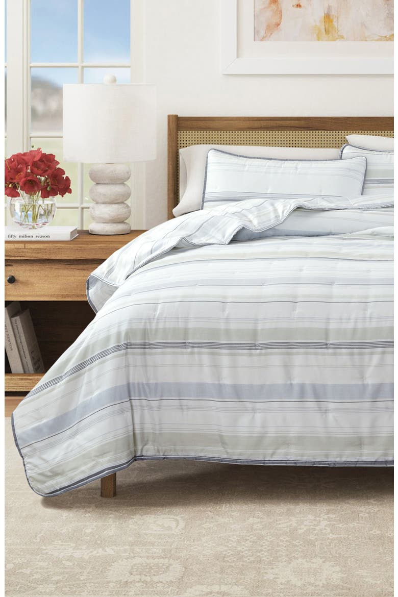 Dot Stitched Quilt Set, Alternate, color, STRIPED