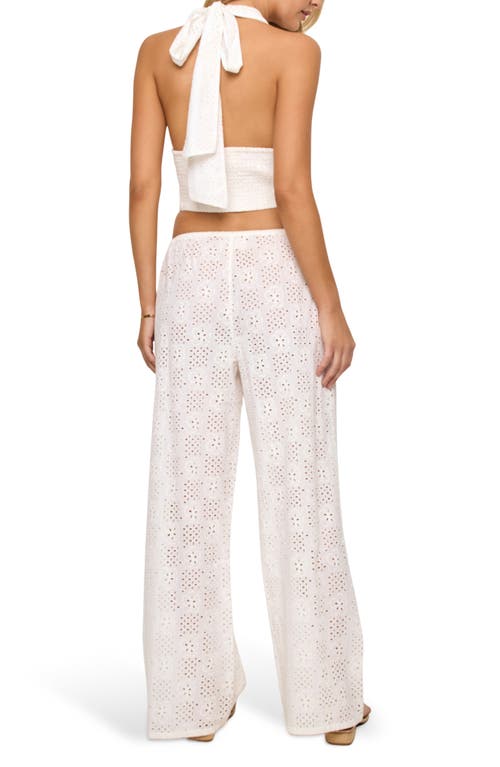 L*SPACE LSPACE LILY COTTON EYELET COVER-UP DRAWSTRING PANTS 