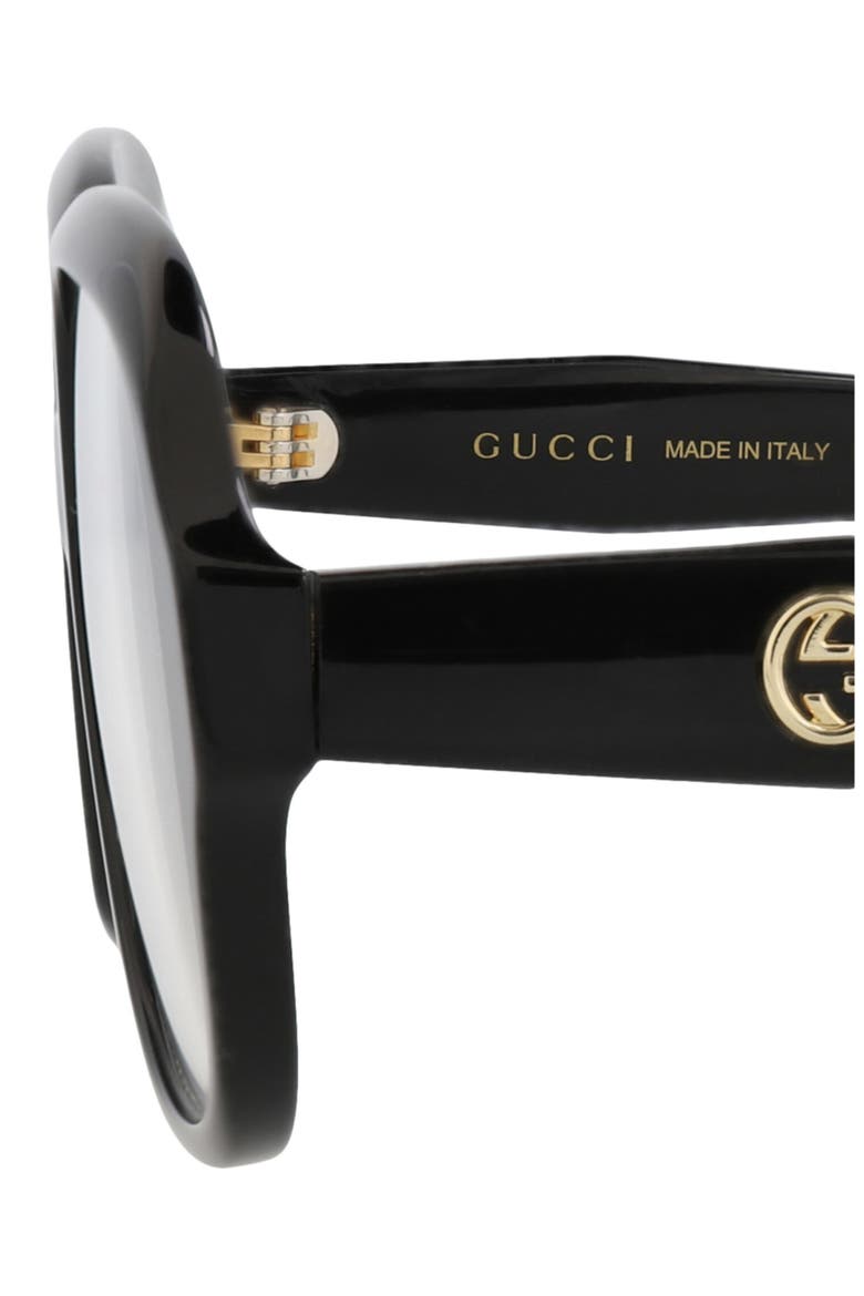 53mm Square Optical Glasses, Alternate, color, BLACK BLACK TRANSPARENT