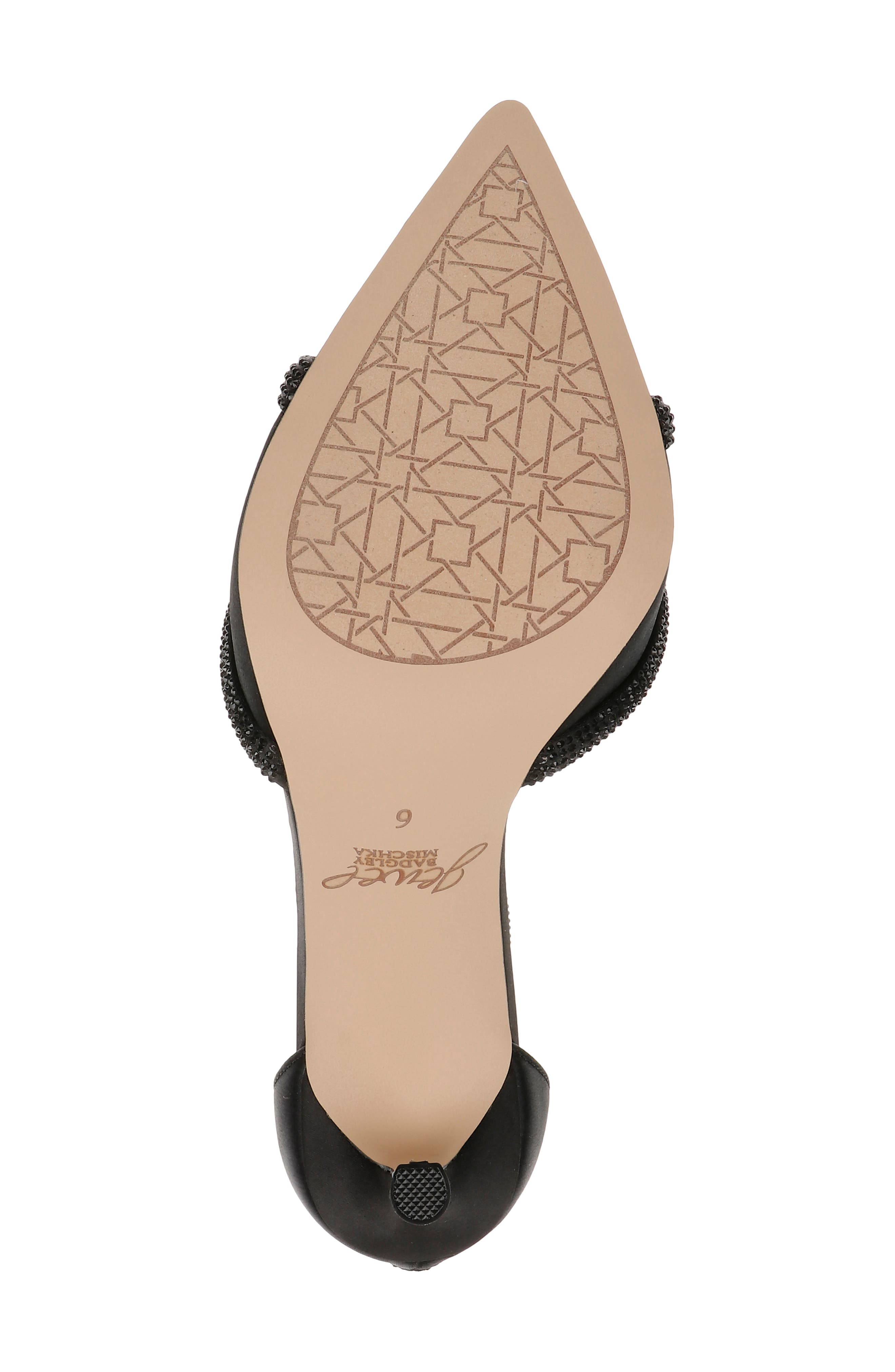 Jewel Badgley Mischka Geena Crystal Embellished Pointed Toe Ankle Strap Pump, Alternate, color, 