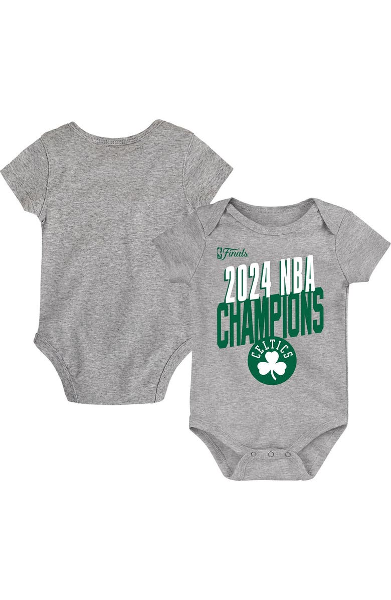 Outerstuff Infant Heather Gray Boston Celtics 2024 NBA Finals Champions Bodysuit, Alternate, color, 