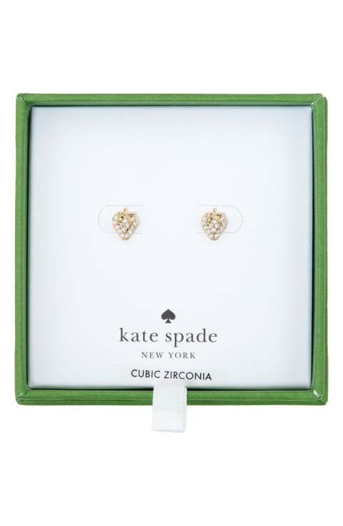 pavè strawberry stud earrings