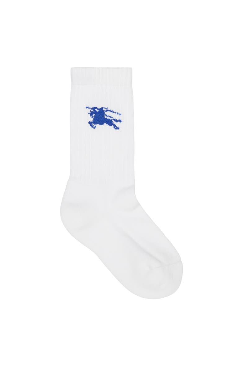 Burberry Ribbed Cotton Blend Socks, Main, color, White