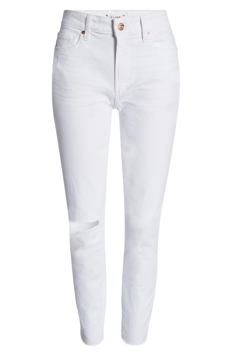 PAIGE Women's Hoxton Ripped Raw Hem Skinny Jeans, Alternate, color,