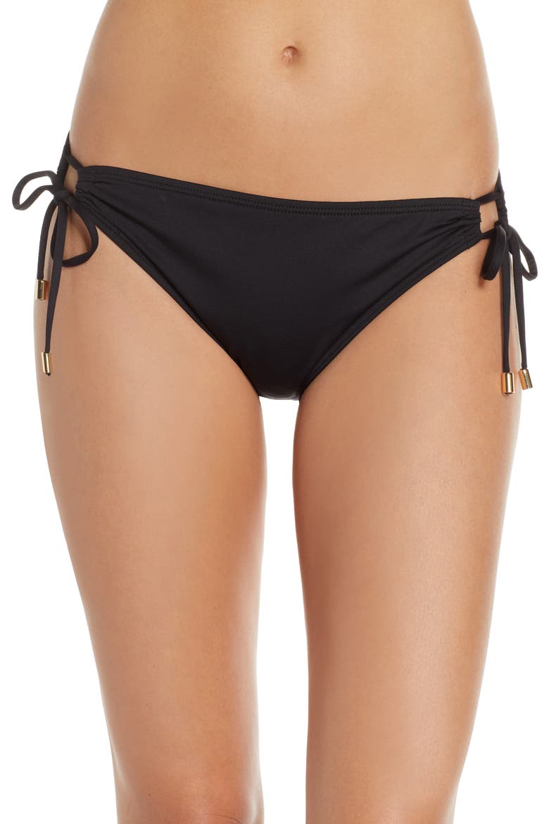 Island Goddess Hipster Bikini Bottoms, Main, color, BLACK