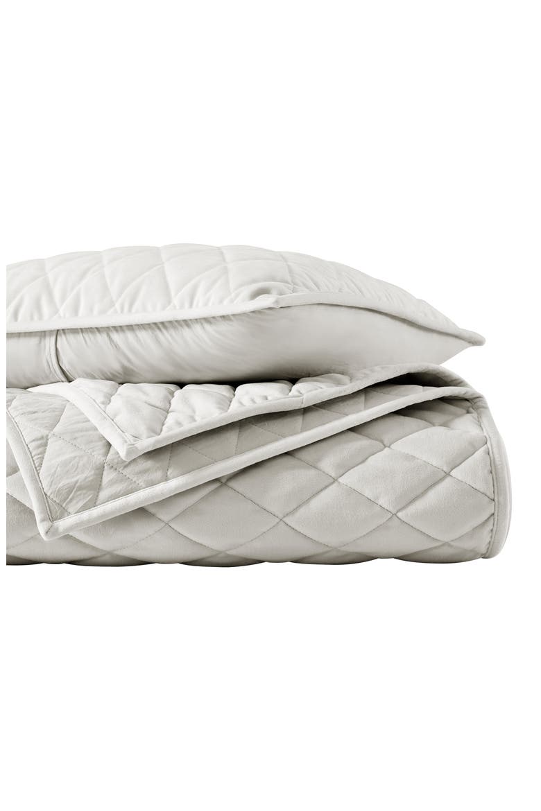 Diamond Velvet Quilt & Sham Set, Main, color, PUTTY