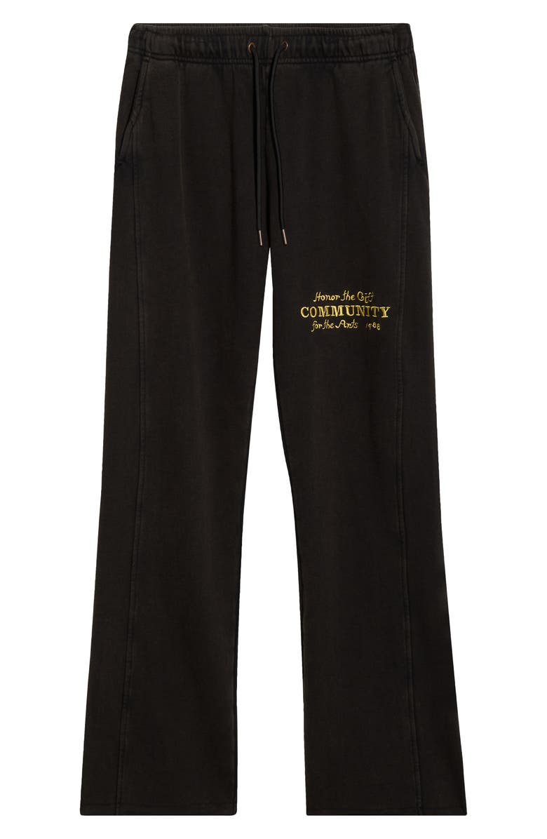 HONOR THE GIFT Embroidered Flare Leg Sweatpants, Alternate, color, Black