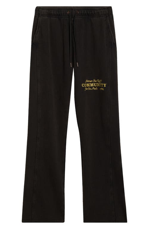Honor The Gift Embroidered Flare Leg Sweatpants In Black