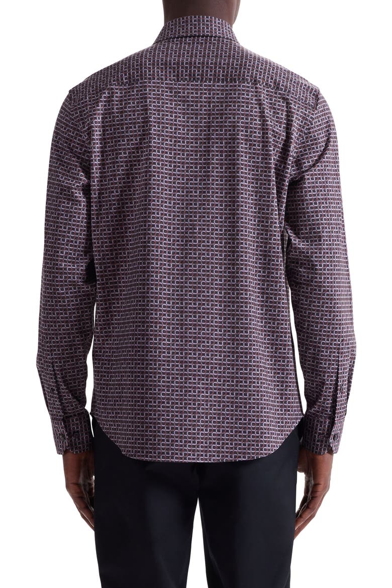 Jimmy OoohCotton® Check Button-Up Shirt, Alternate, color, MAHOGANY