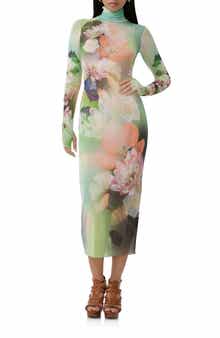 AFRM Shailene Long Sleeve Mesh Dress