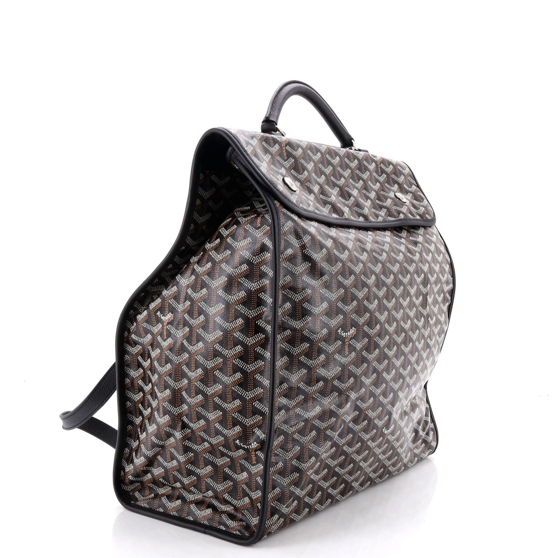 Saint Leger Briefcase Backpack Coated Canvas, Alternate, color, Black