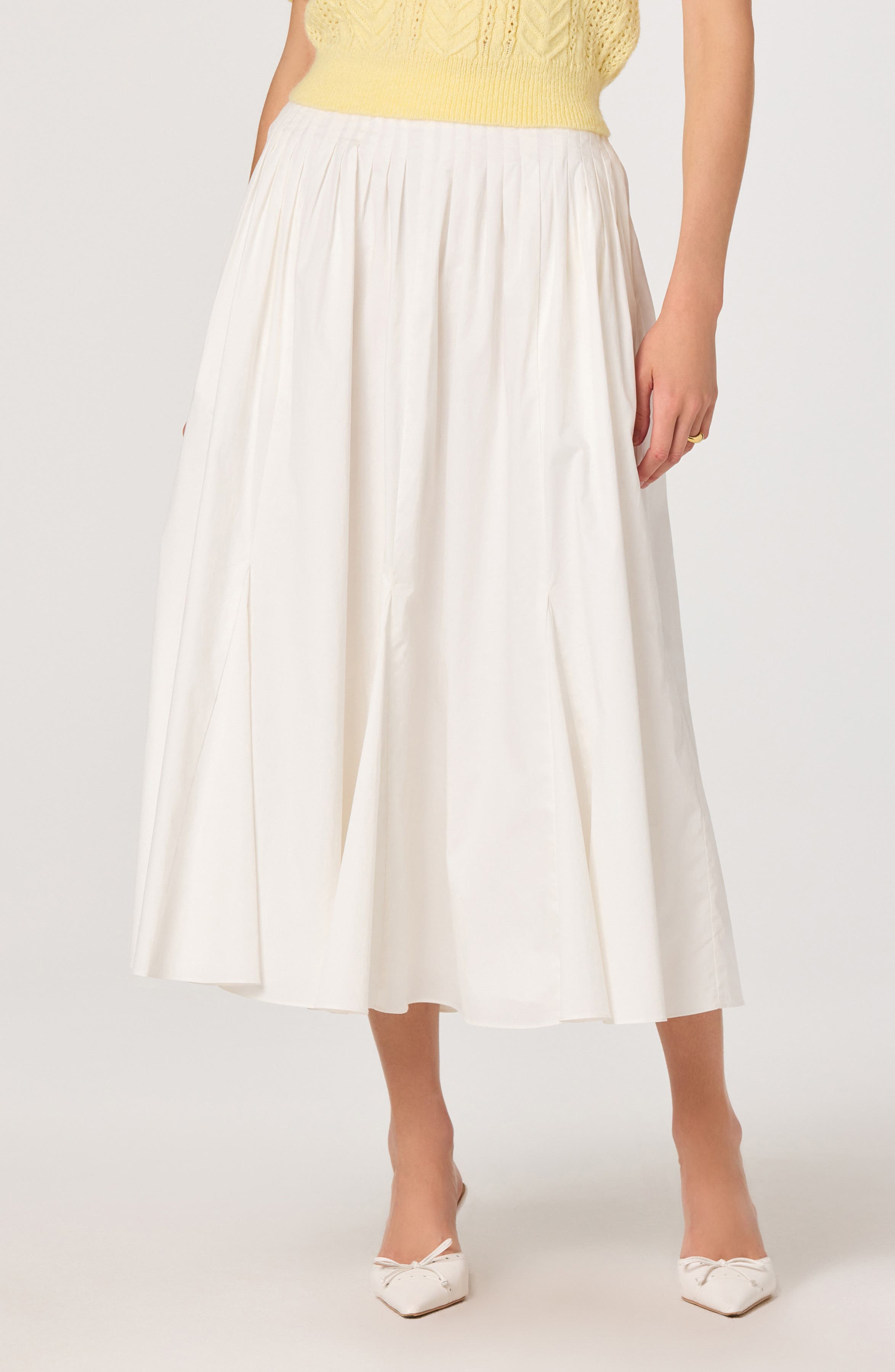 Sidra Pleated Cotton Midi Skirt (Women) | Nordstrom