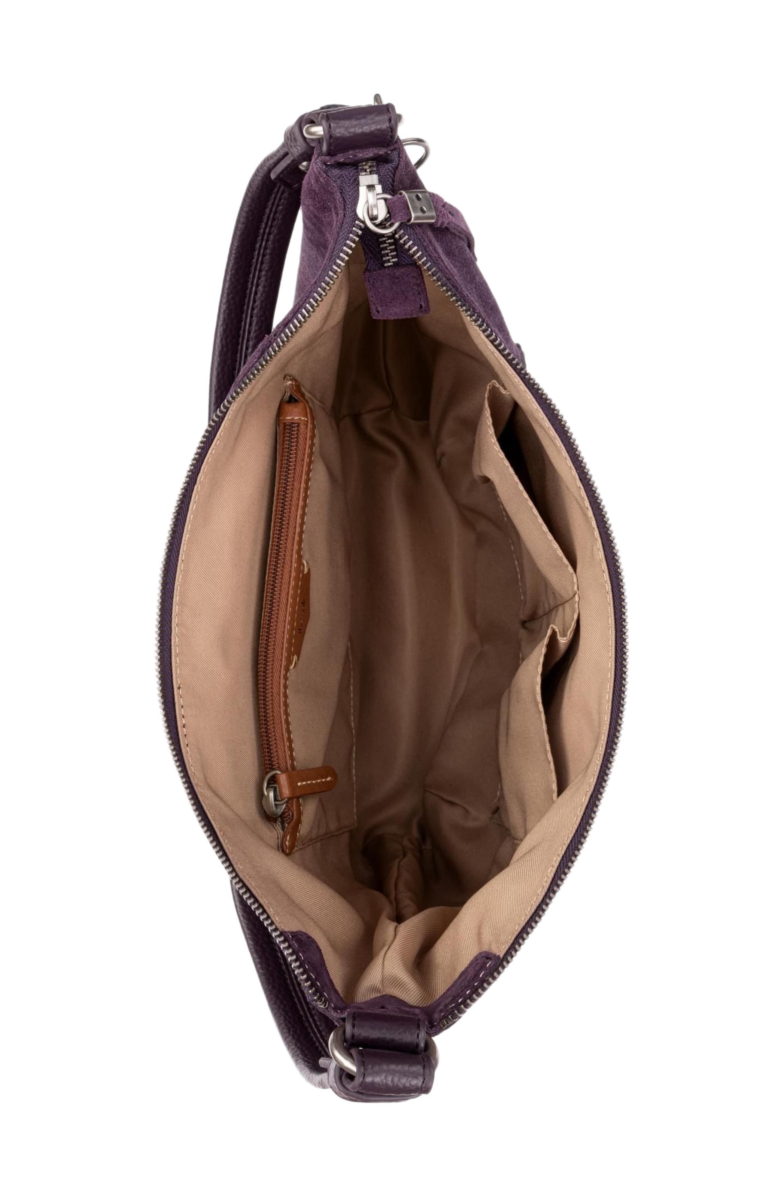 Sequoia Hobo Leather Bag, Alternate, color, Aubergine Suede