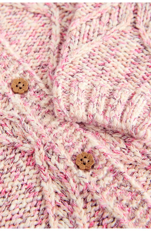 Next Kids' Diamond Chunk Knit Cardigan In Pink