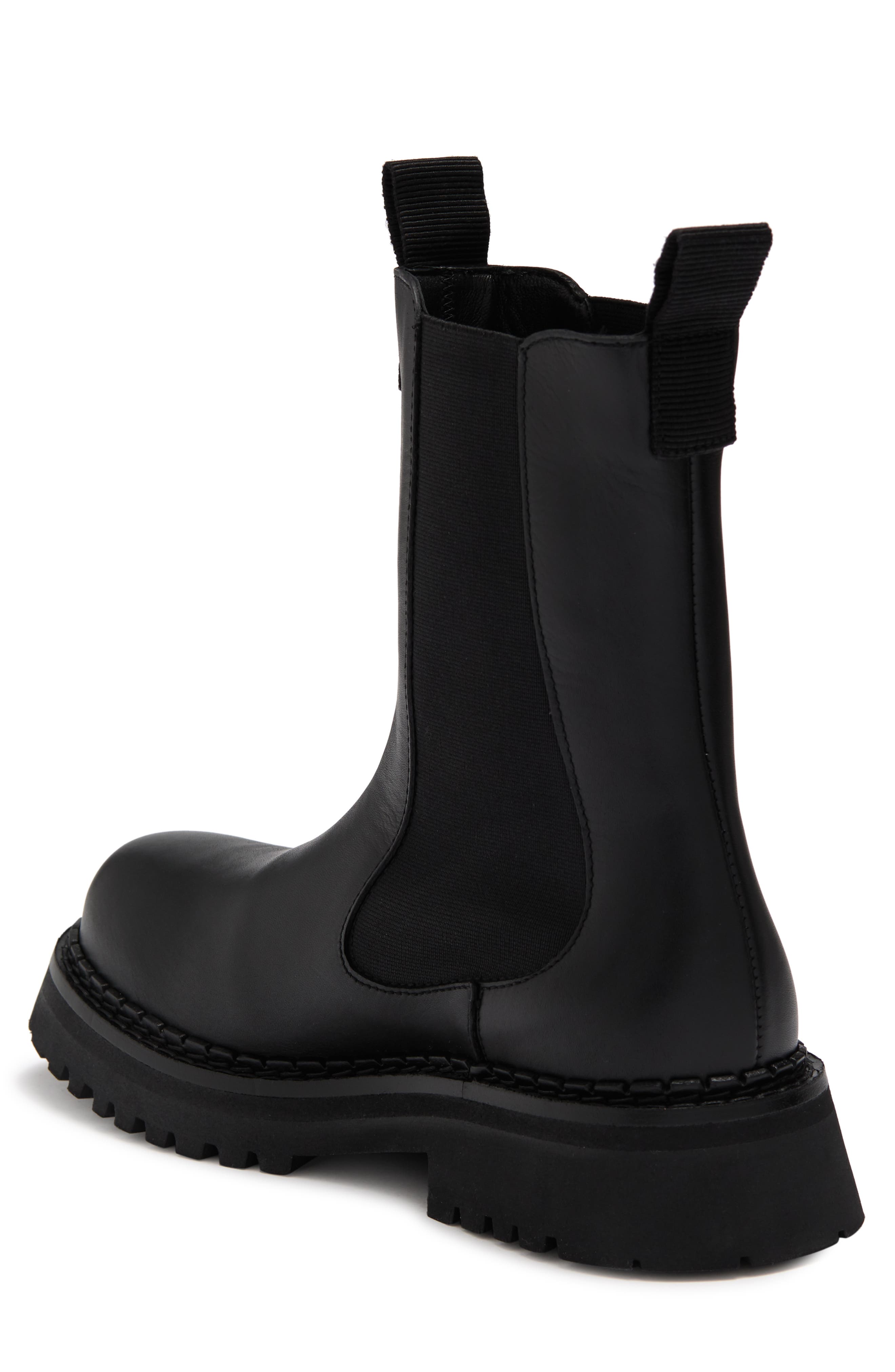 Moschino Signature Leather Chelsea Boot, Alternate, color, 
