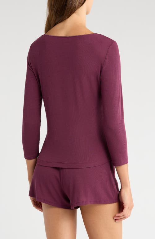 Natori Rib Essentials Short Pajama Set In Brown