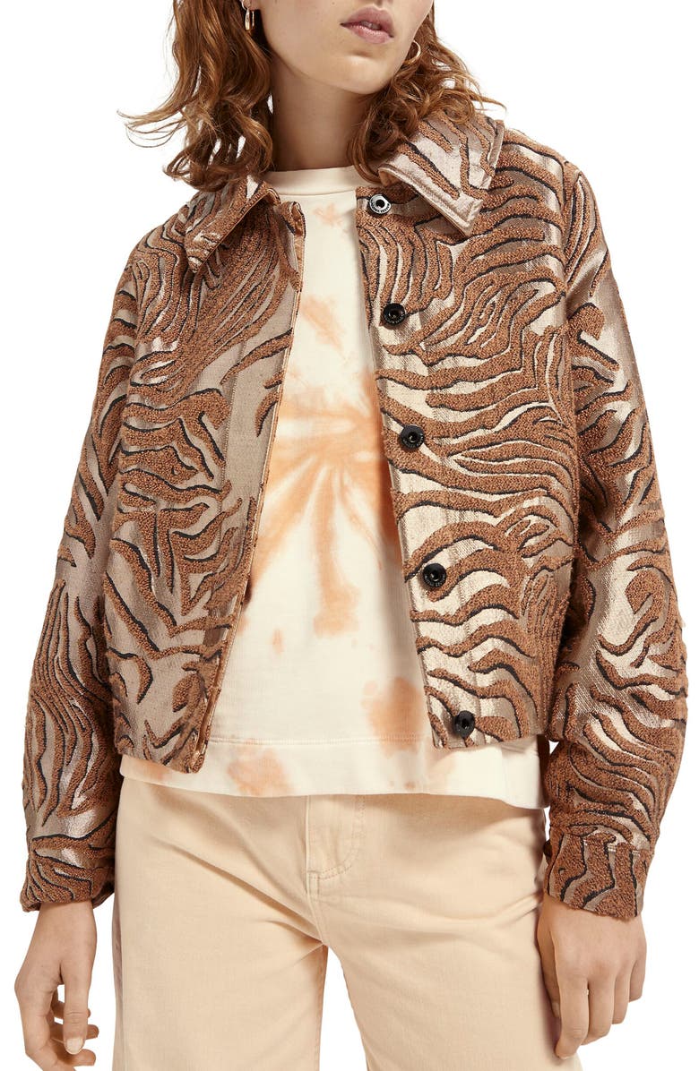 Scotch & Soda Textured Jacquard Jacket, Main, color, 