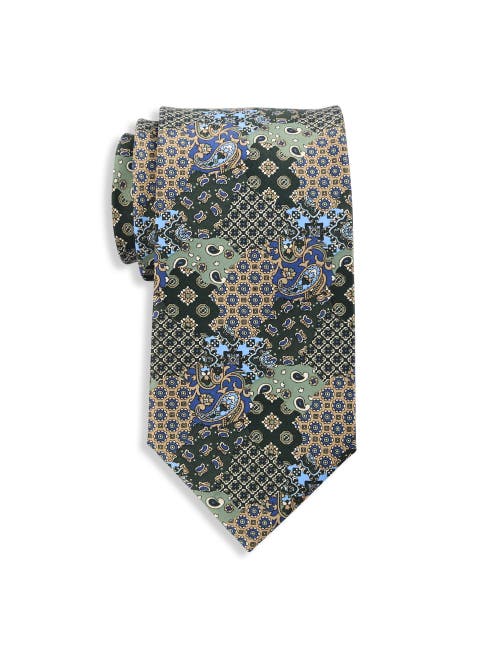 Synrgy By Dxl Big & Tall Patchwork Paisley Tie In Multi