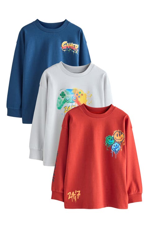 Kids' 3-Pack Assorted Gamer Graphic T-Shirts (Toddler, Little Kid & Big Kid)
