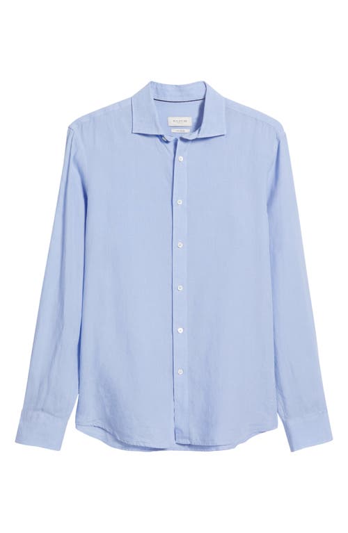Bugatchi Axel Shaped Fit Linen Button-up Shirt In Sky